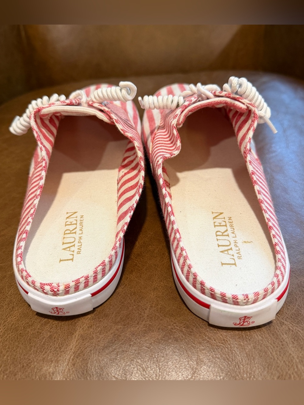 Women's Ralph Lauren Jaida Red & White Slip-on Shoes 8.5 (B) - Picture 2 of 8